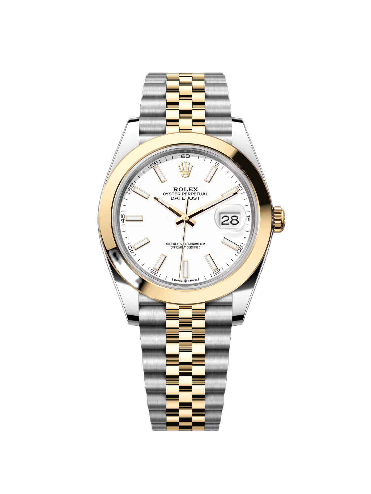 Rolex Datejust 41mm 126303 White Index Oyster Steel and Yellow Gold Mens Watch