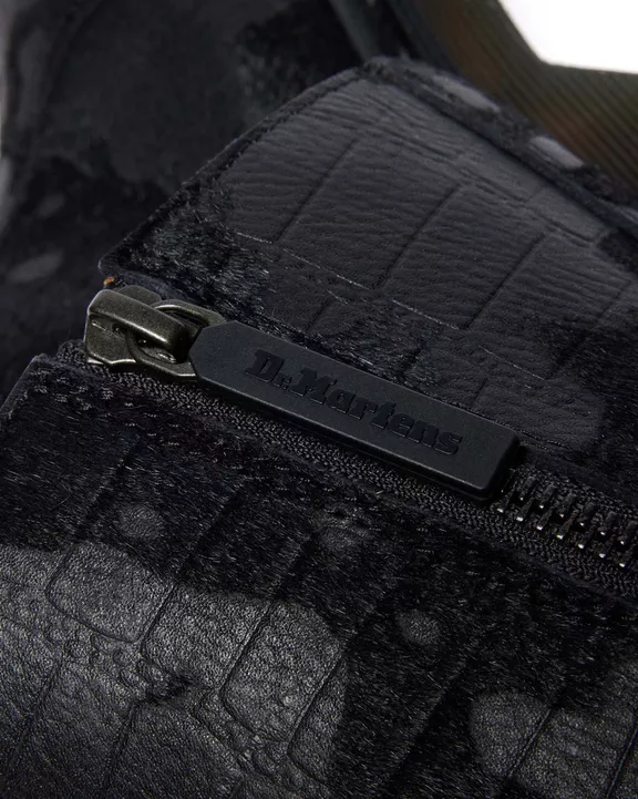 Rejena Hair On Croc Emboss Leather Boots