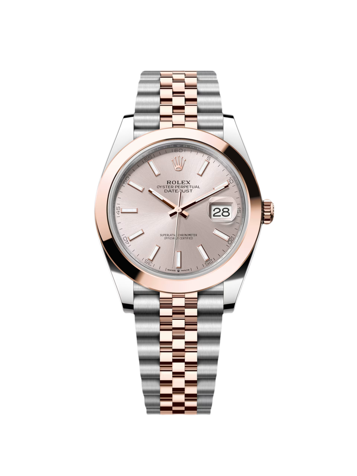Rolex Datejust 41mm 126301 Sundust Index Oyster Steel and Everose Gold Watch