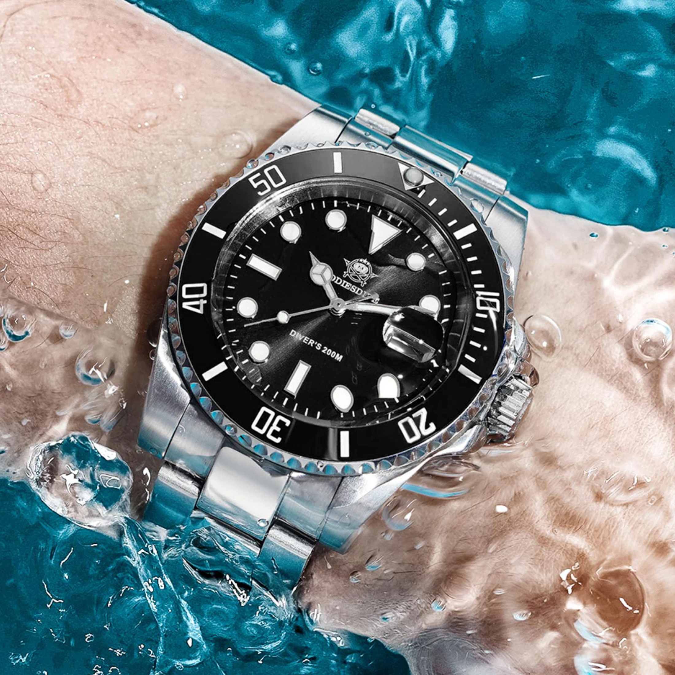 Hot Selling Luxury Men’s Diving Watch Steel BGW9 Luminous Ceramic Bezel 41mm 200M Waterproof Men’s Analog Watch MY-H3