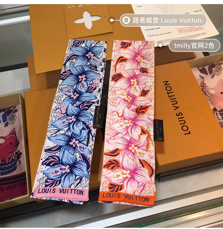 120x8cm Flowers Embroidery Handbag Ribbon Scarf Neck Bow WJ-987022