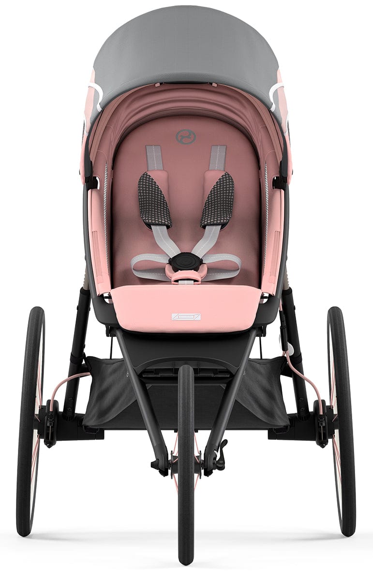 Cybex AVI Jogging Stroller Bundle - Black/Pink Frame + Silver Pink Seat Pack