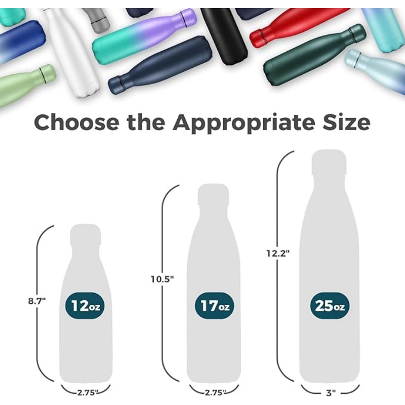 THERMOCLOUD 25oz Insulated Water Bottle 1/2 Pack