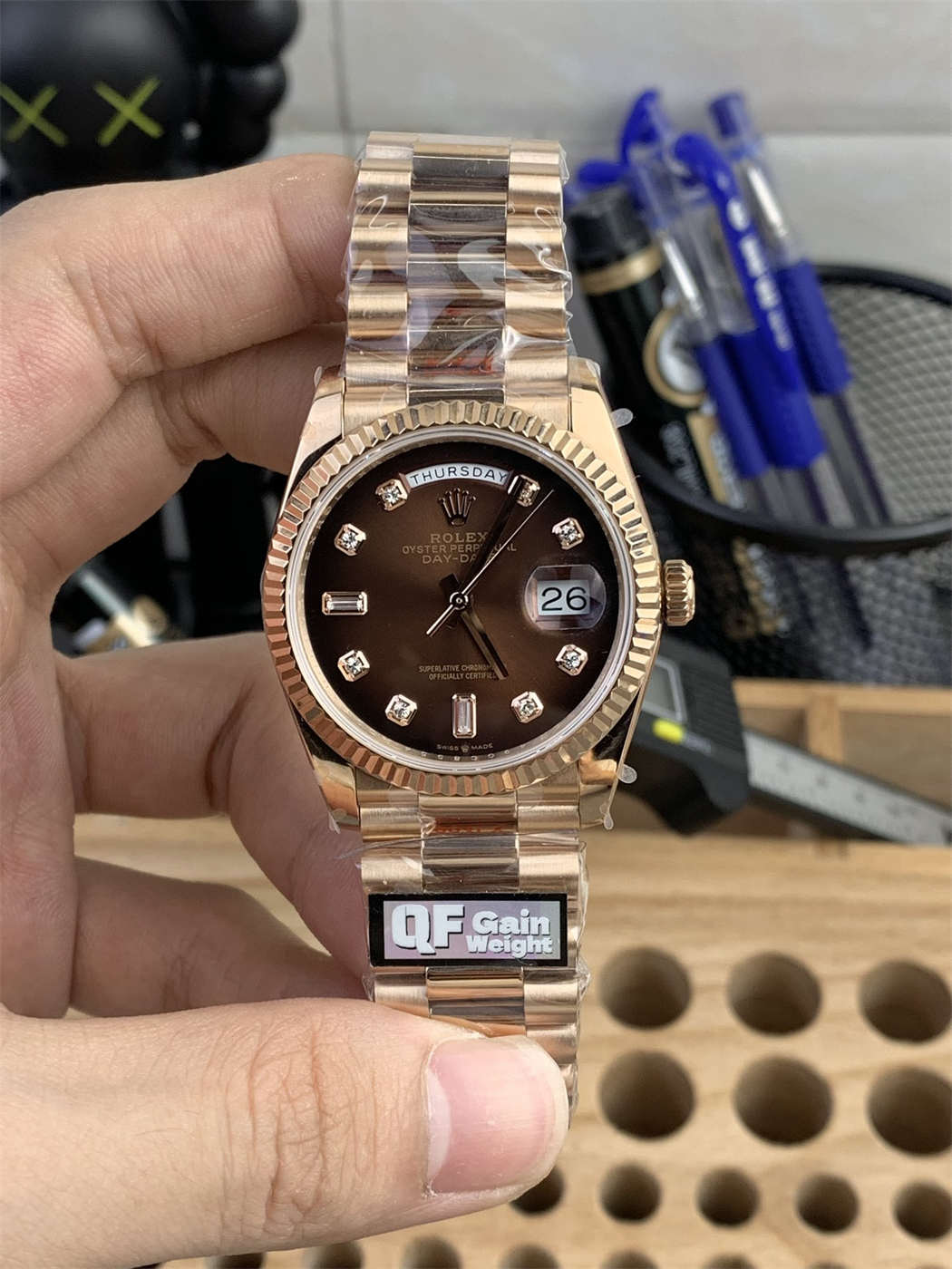 Rolex Day-Date 36 Gold Replica – Everose Gold President Watch with 3255 Clone Movement