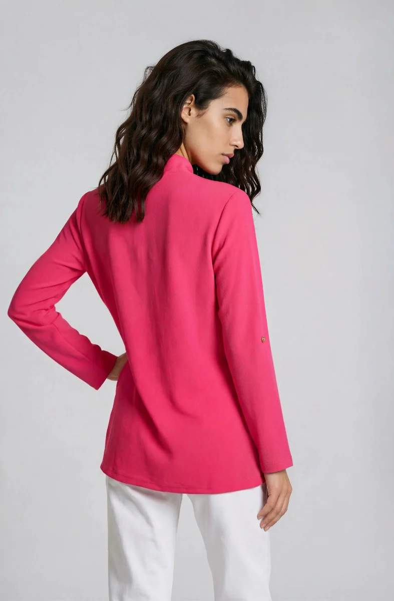 Open Front Blazer - Magenta