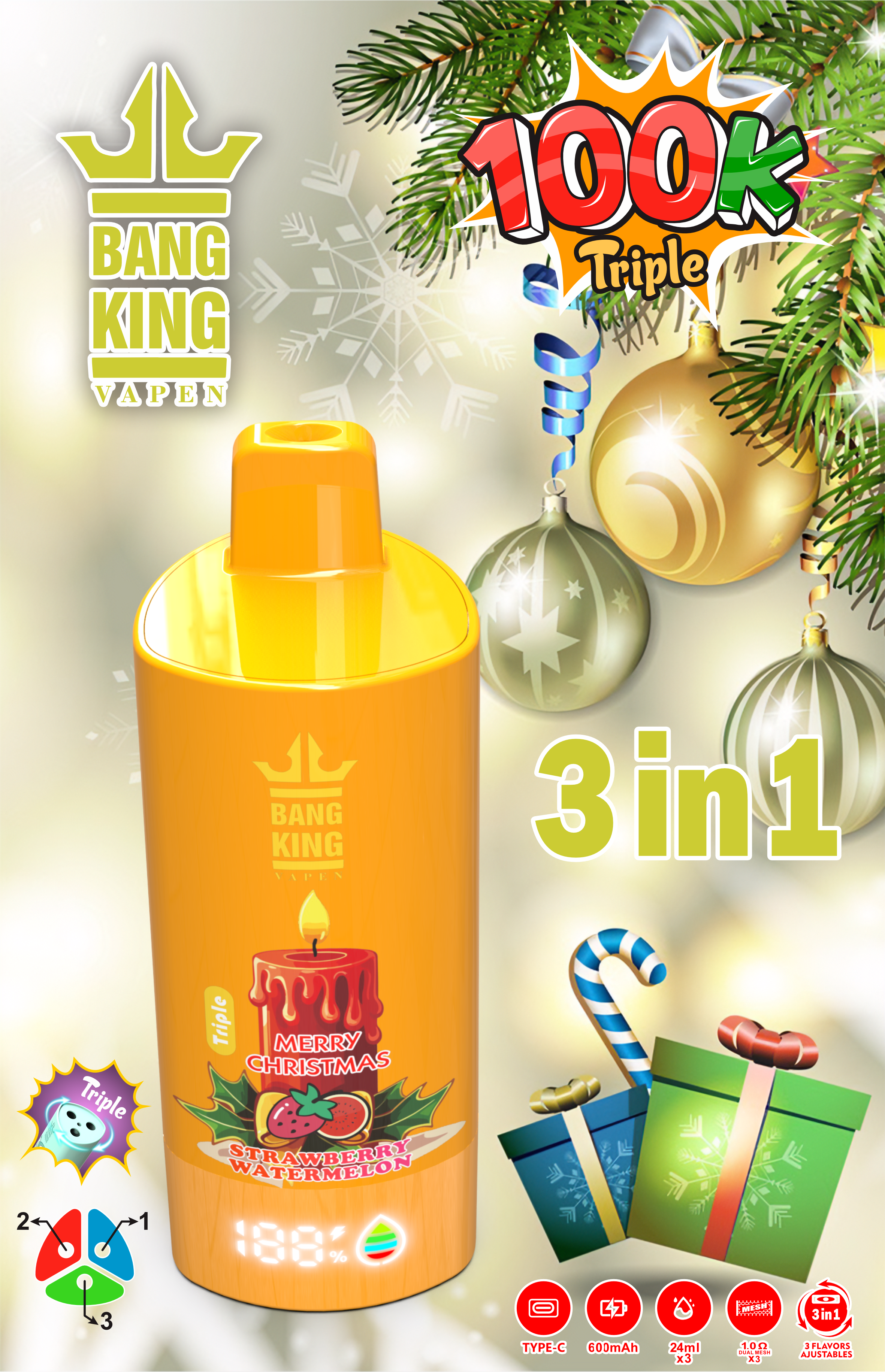 Christmas Mystery Box — Limited Edition 3-in-1 Flavors | 100000PUFFS