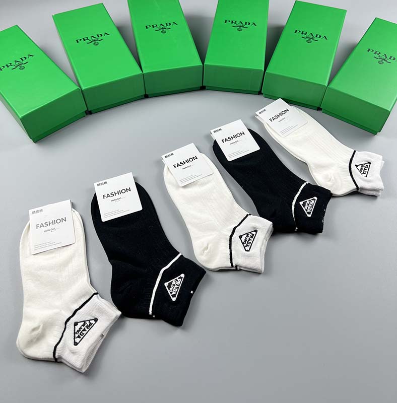 Set of 5 Pairs of Cotton Breathable Ankle Socks WZ-924000257