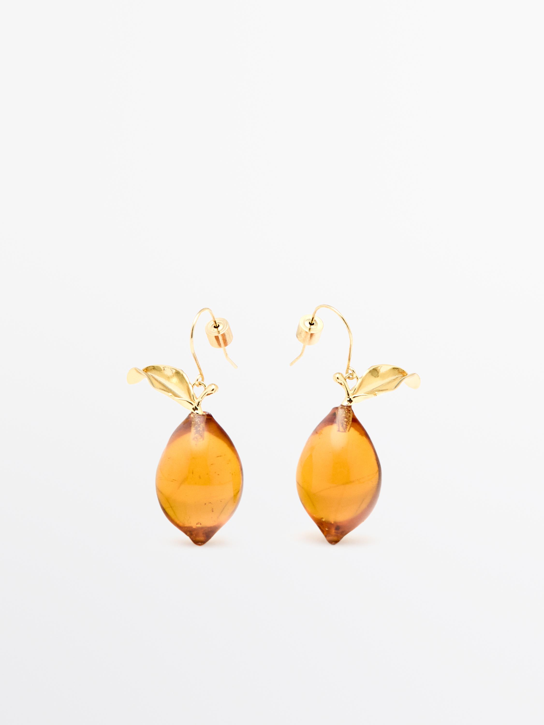 Pendientes limón vidrio mini