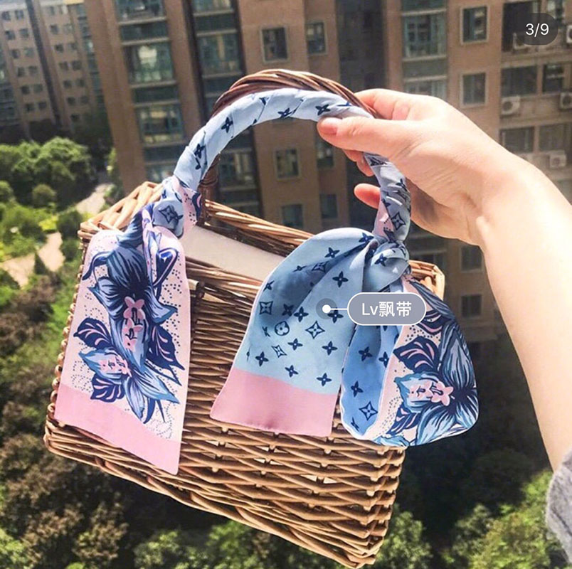 120x8cm Flowers Embroidery Handbag Ribbon Scarf Neck Bow WJ-987022