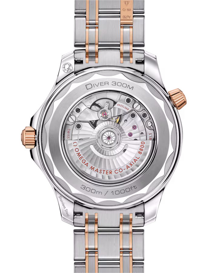 Omega Seamaster Diver 300M 42mm Black Dial Stainless Steel and Sedna™ 18k Rose Gold Bracelet 210.20.42.20.01.001