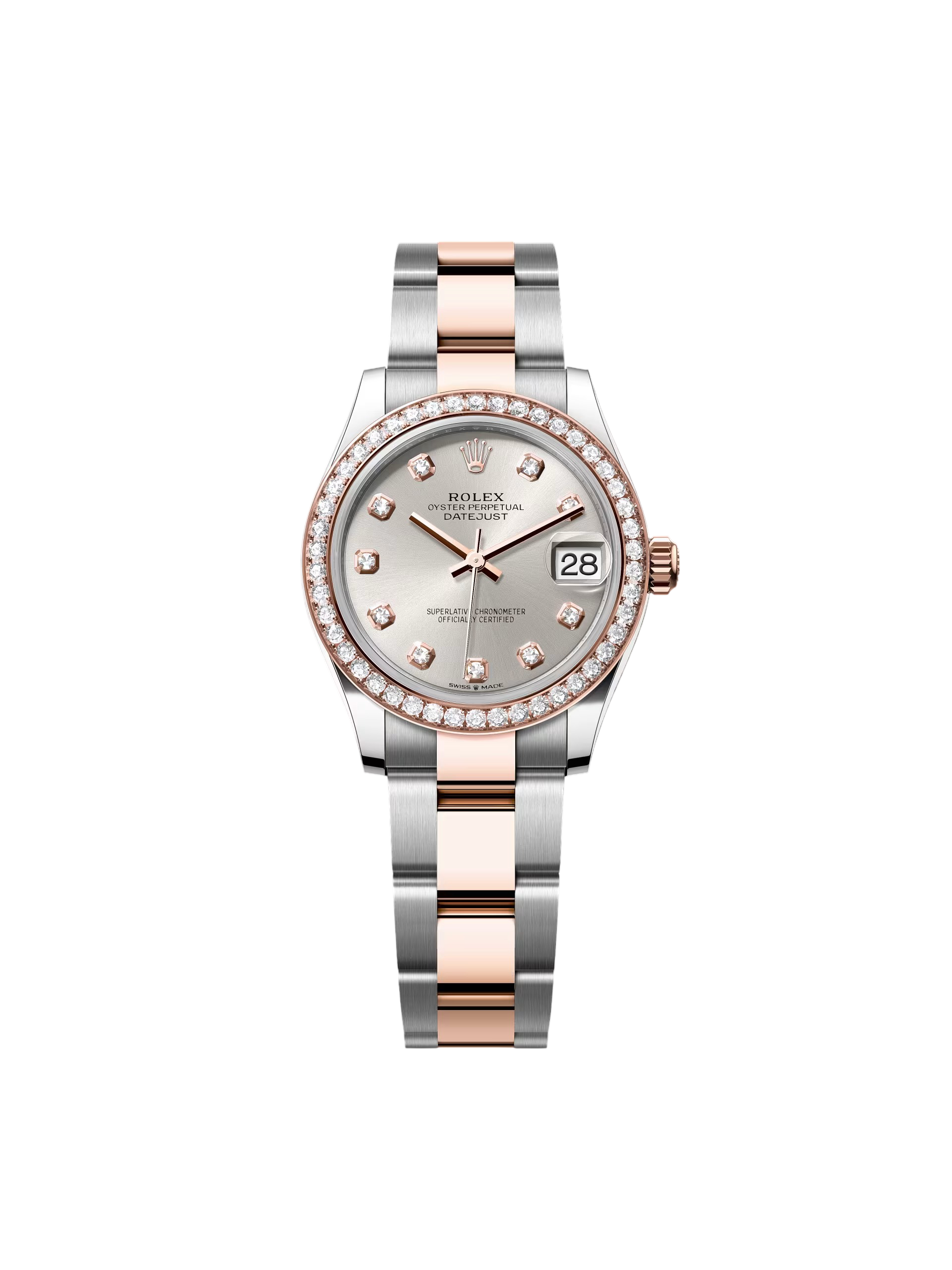 Rolex Datejust m278381-0015/0016 Silver Diamond Dial Diamond-Set Bezel 31mm