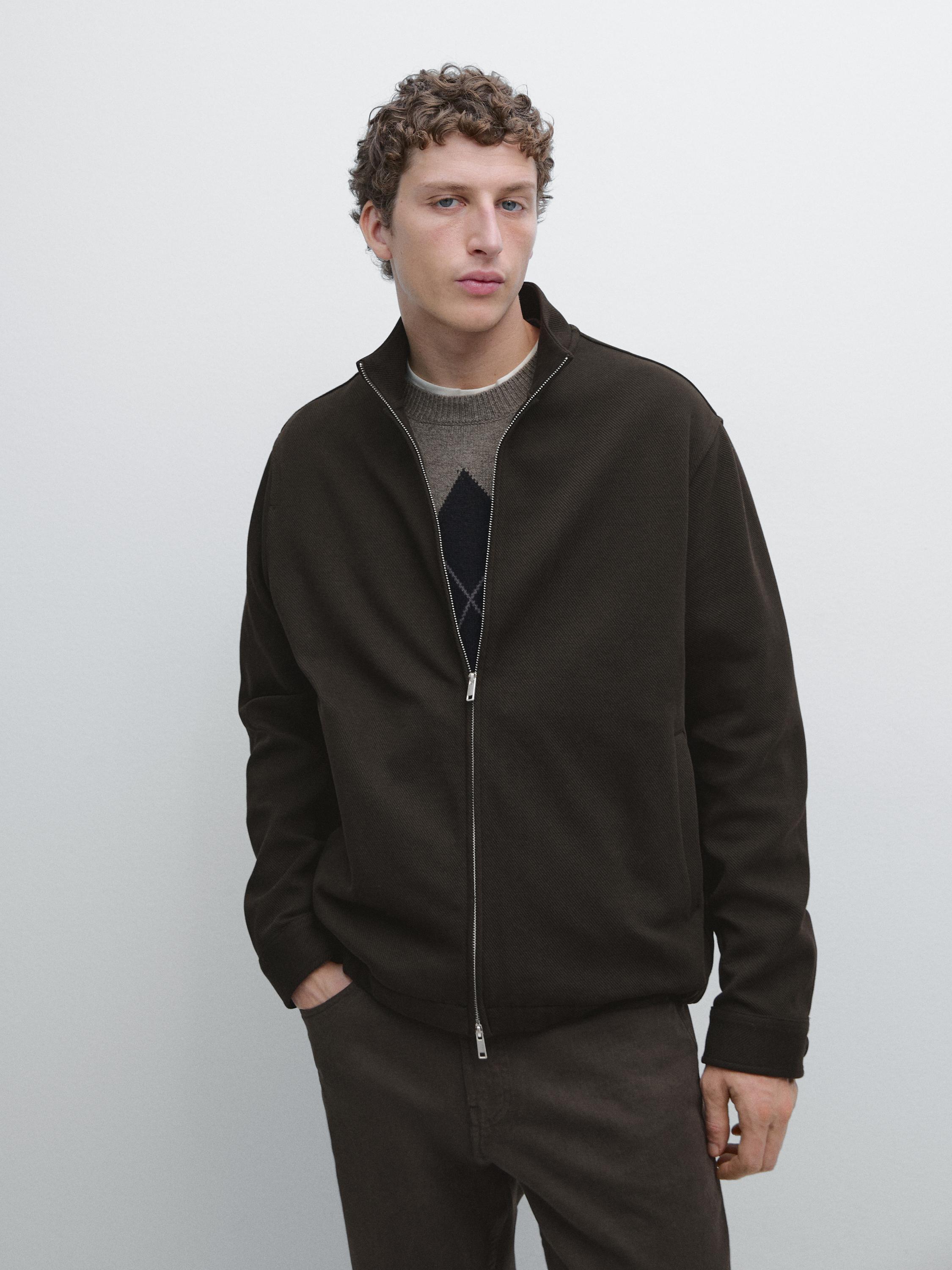 Chaqueta punto cremallera mezcla algodón