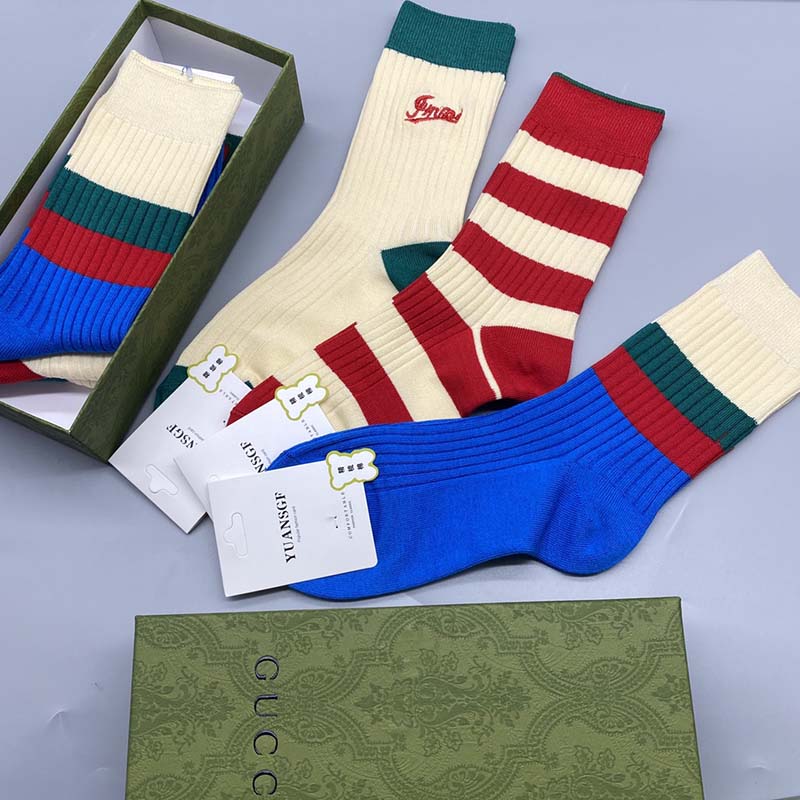 Set of 3 Pairs of Cotton Anti-bacterial Crew Socks WZ-924000180