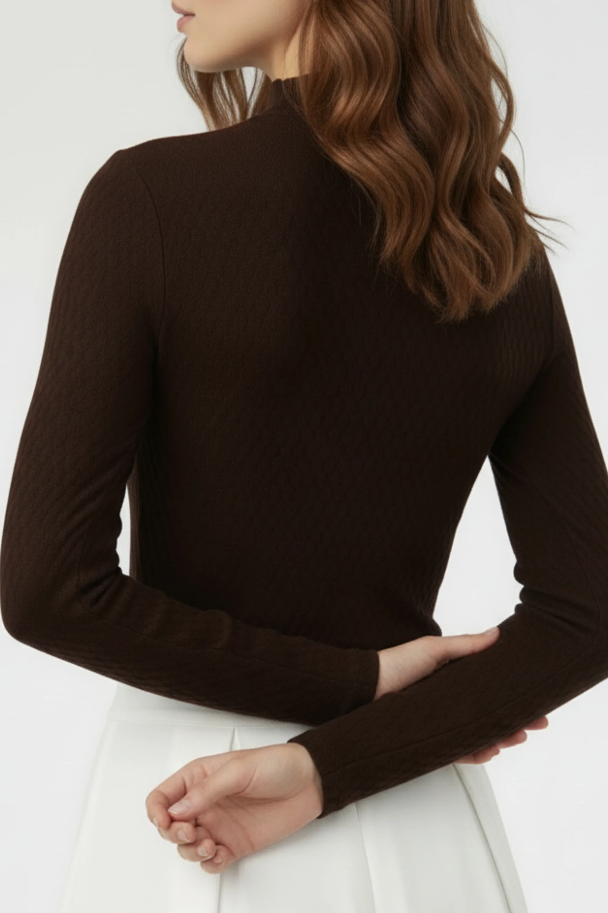 Hazel Textured High Neck Knit Top
