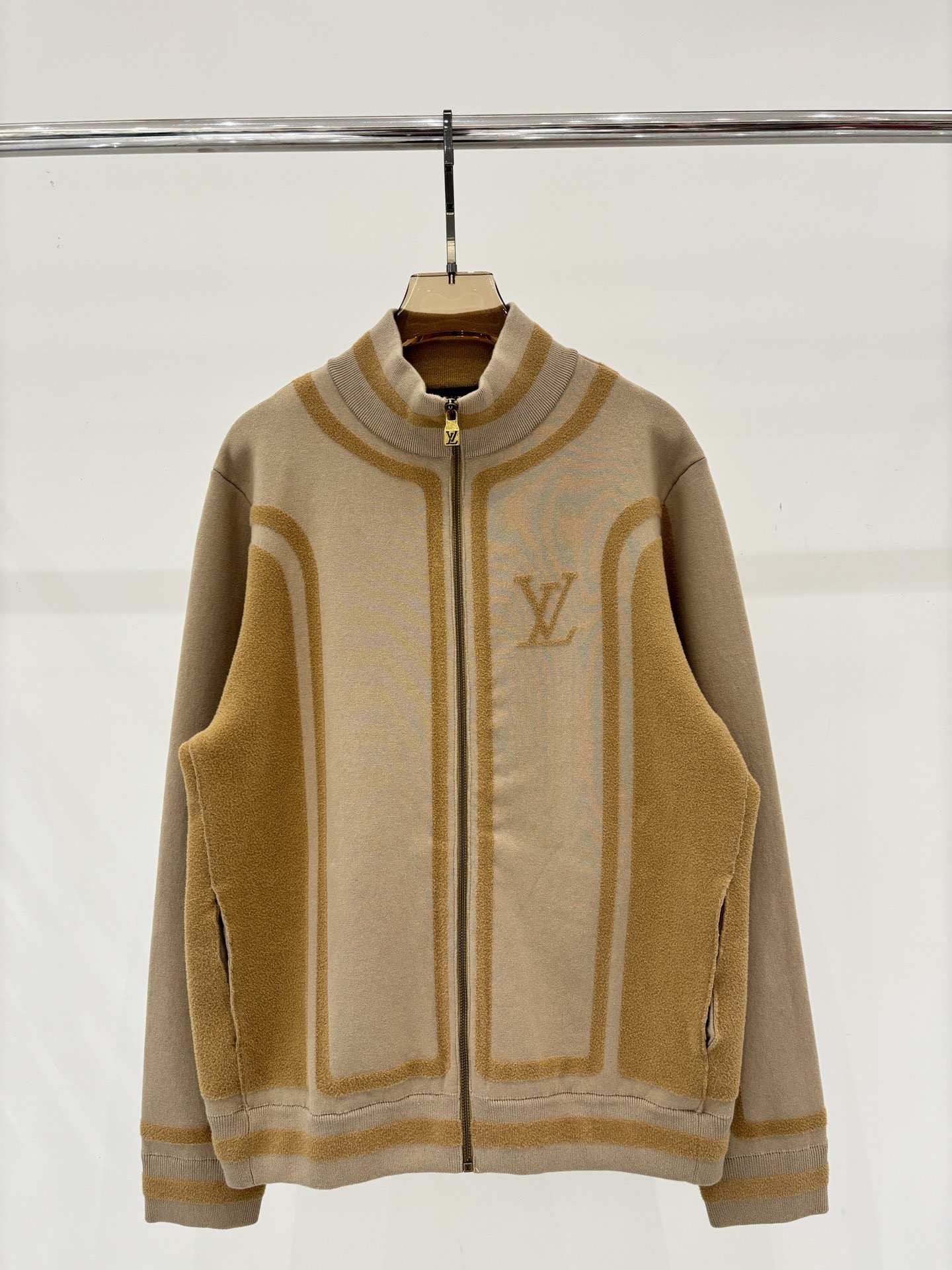 LV Velvet Patchwork Knit Cardigan 2025