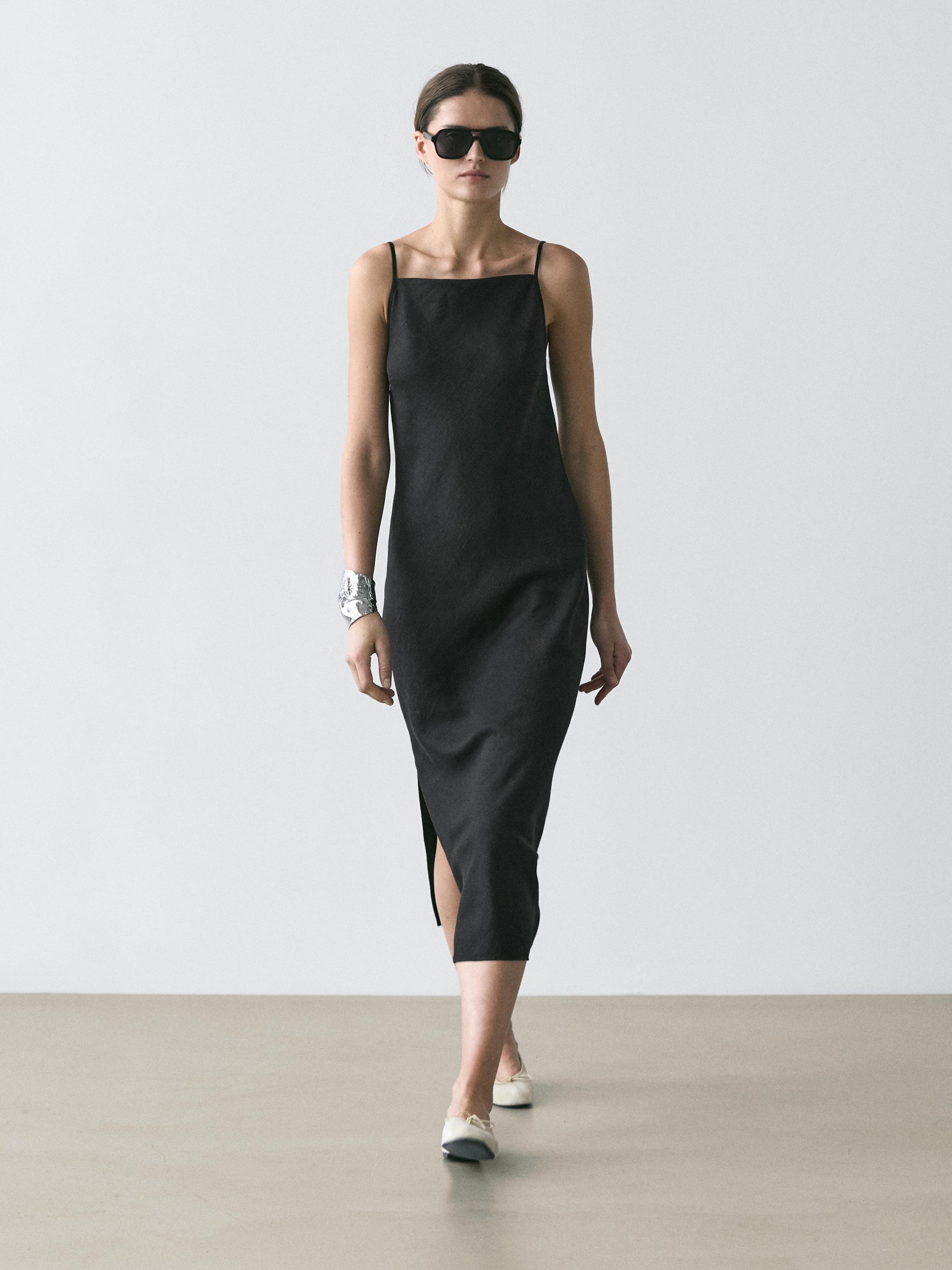 Vestido midi 100% lino