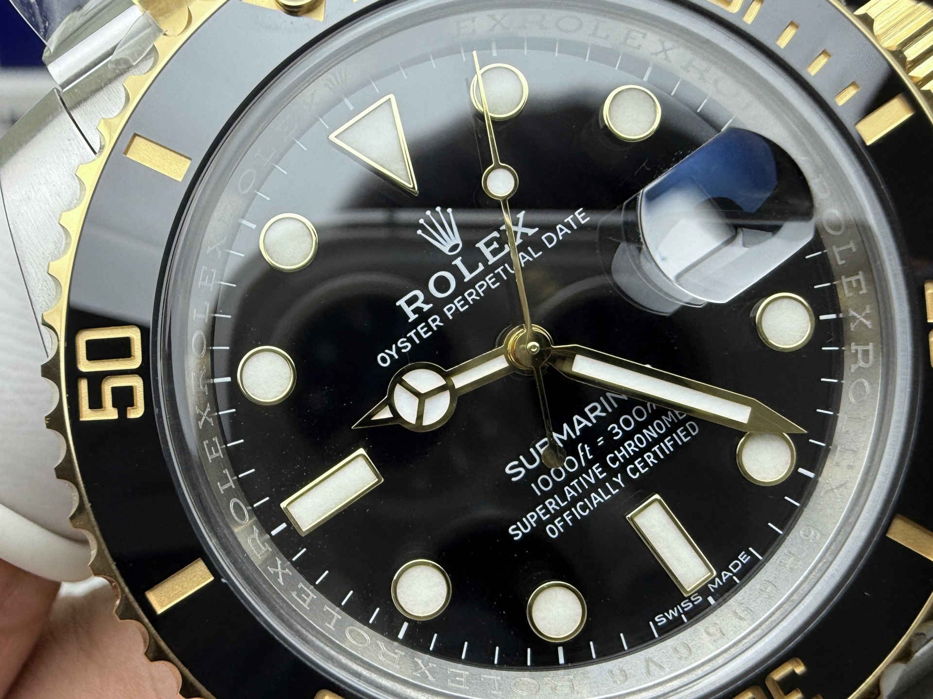 Clean Factory Rolex Submariner 116613LN – Two-Tone Black Submariner with 3135 Movement