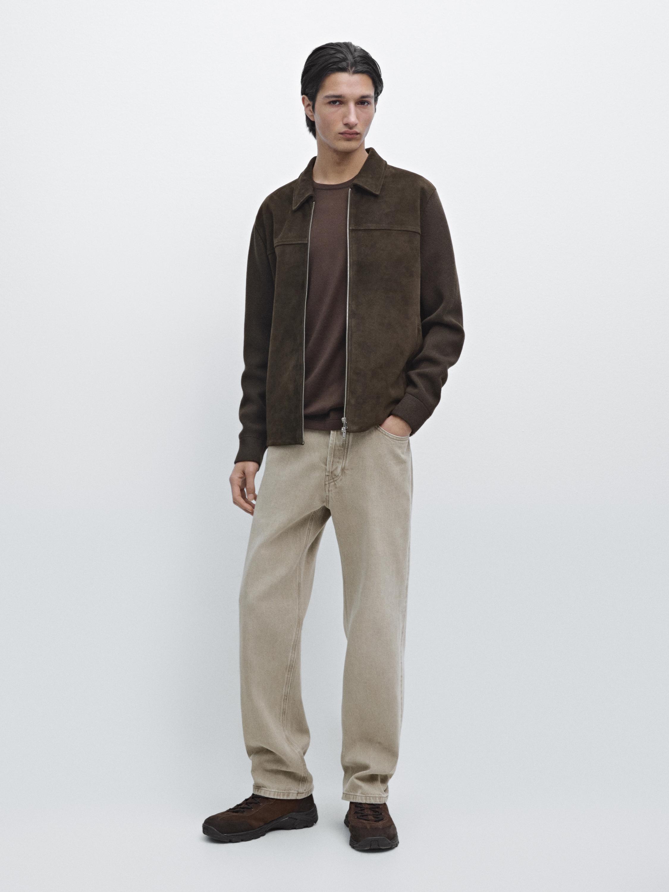 Chaqueta combinada con algodón piel