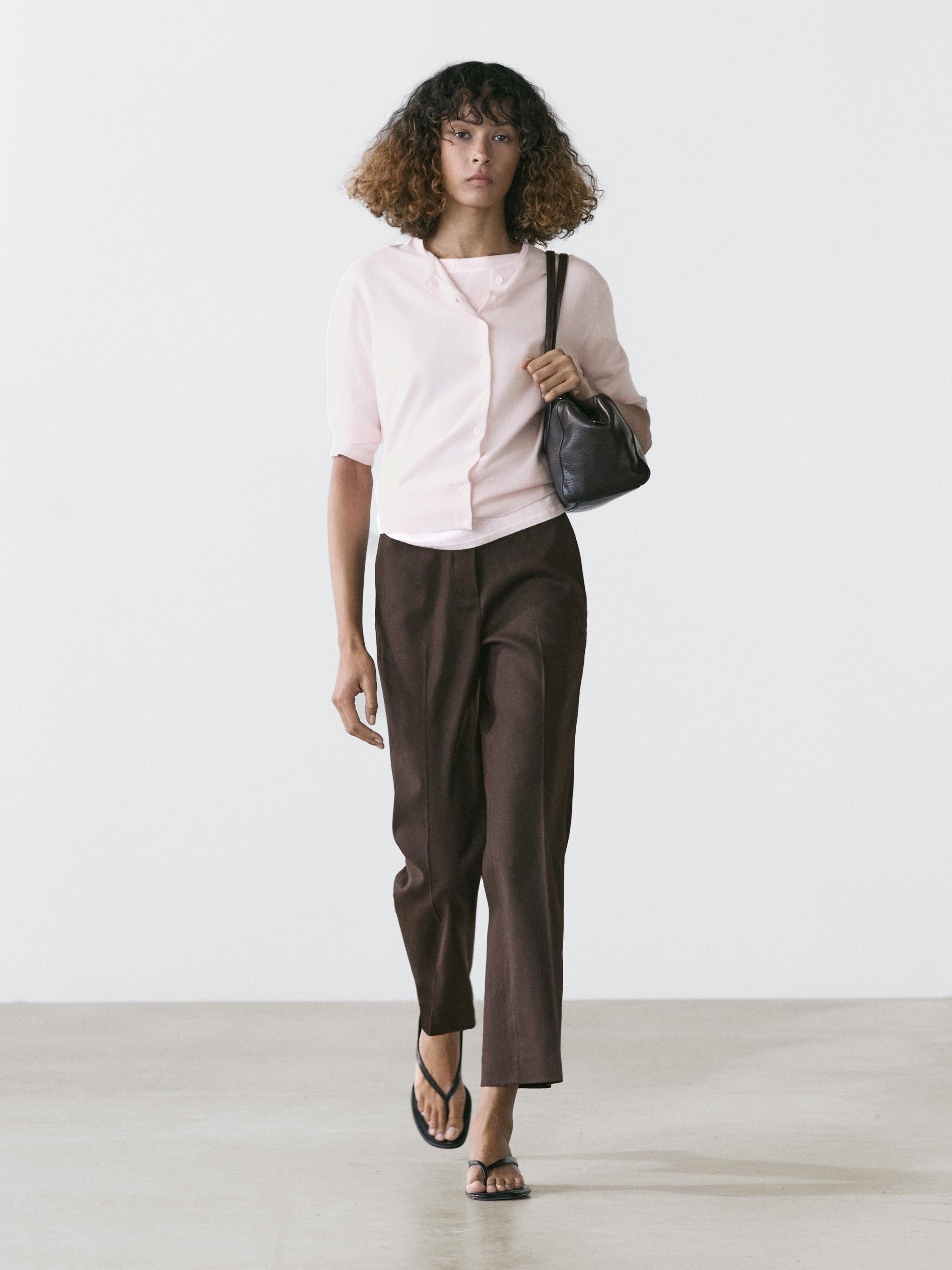 Pantalón quick-flare con lino
