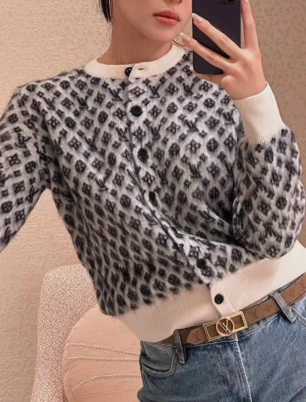 Full printed mohair cardigan MY-93257