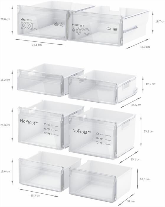 BOSCH - Frigorifero Multidoor KFN96VPEA Classe E 183x91 cm-Acciaio anti-impronta