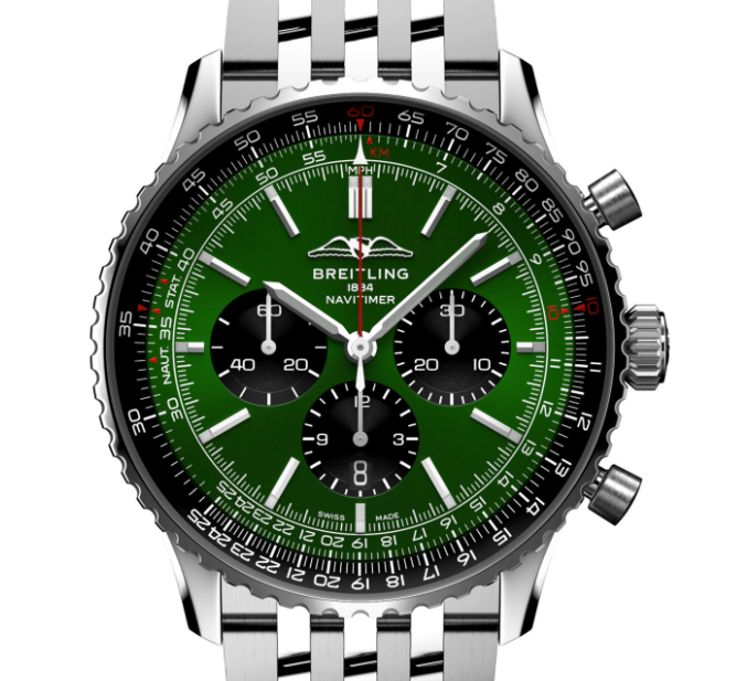 【VIP Advanced customized version】--Breitling AB0137241L1A1 Navitimer B01 Green Dial - Νew