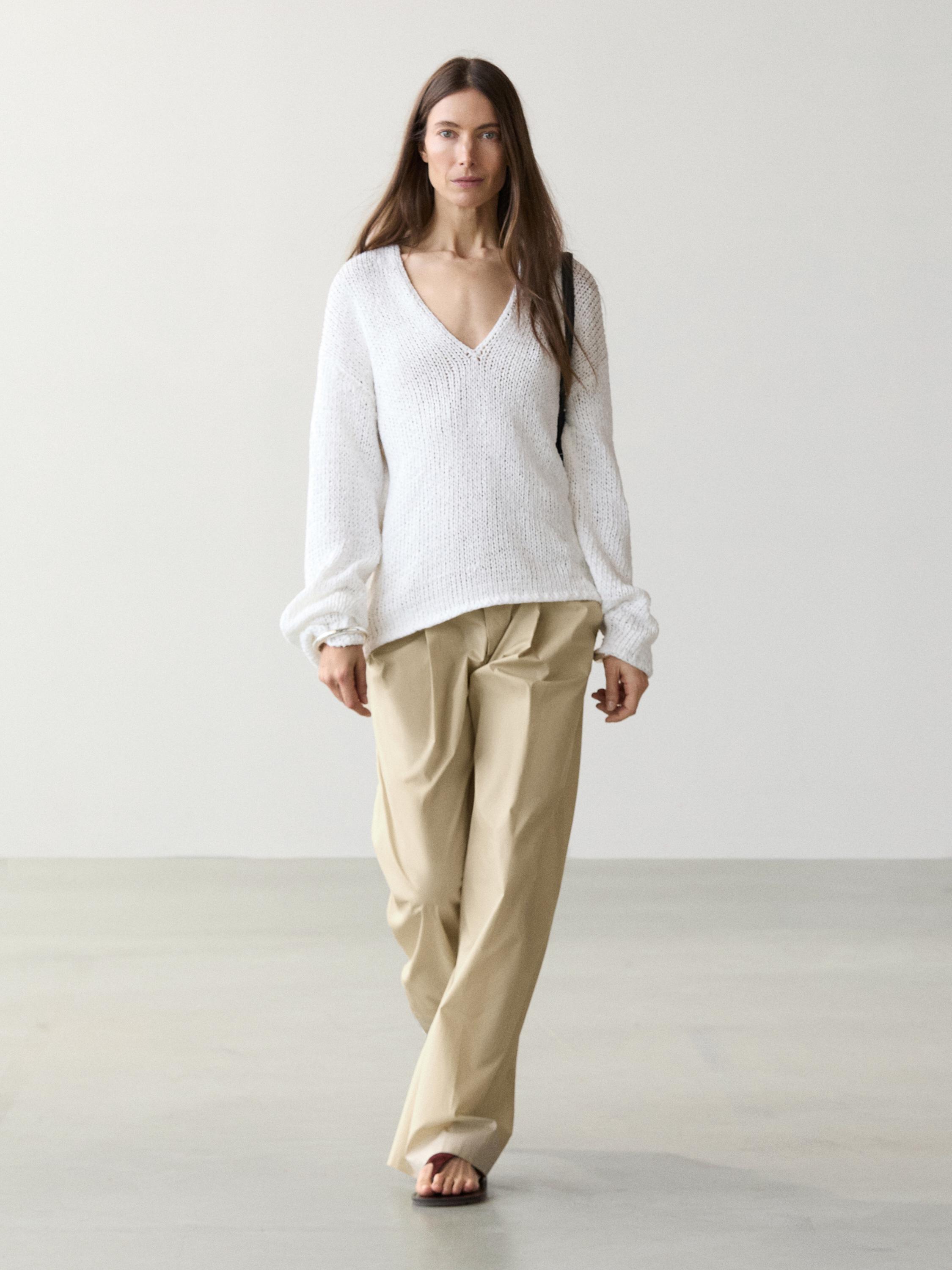 Pantalón wide leg algodón
