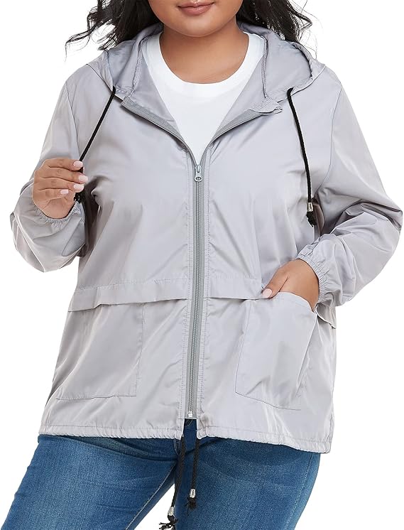 Women Plus Size Light RainCoat Jackets