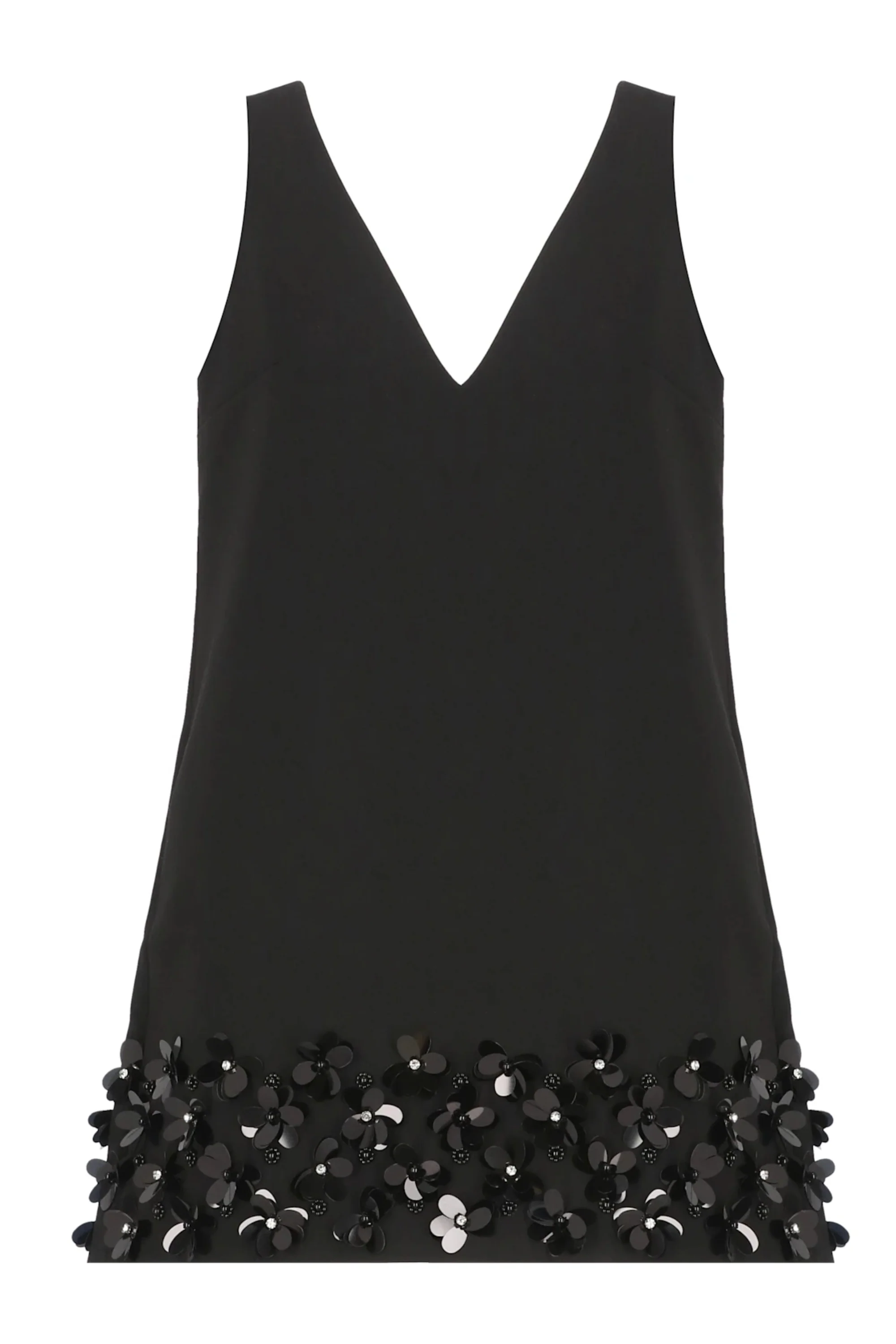 Crystal Petals Black Dress