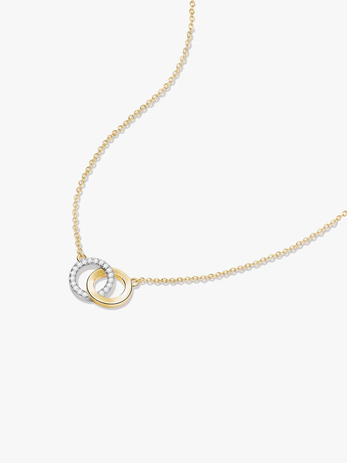 Pave Double Circle Necklace