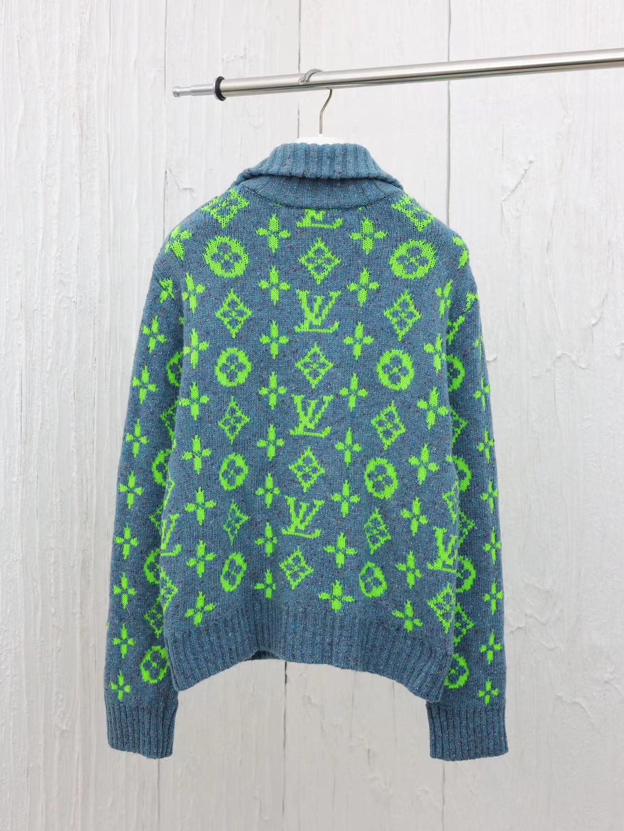 LV 24 new colorful yarn full print hooded cardigan