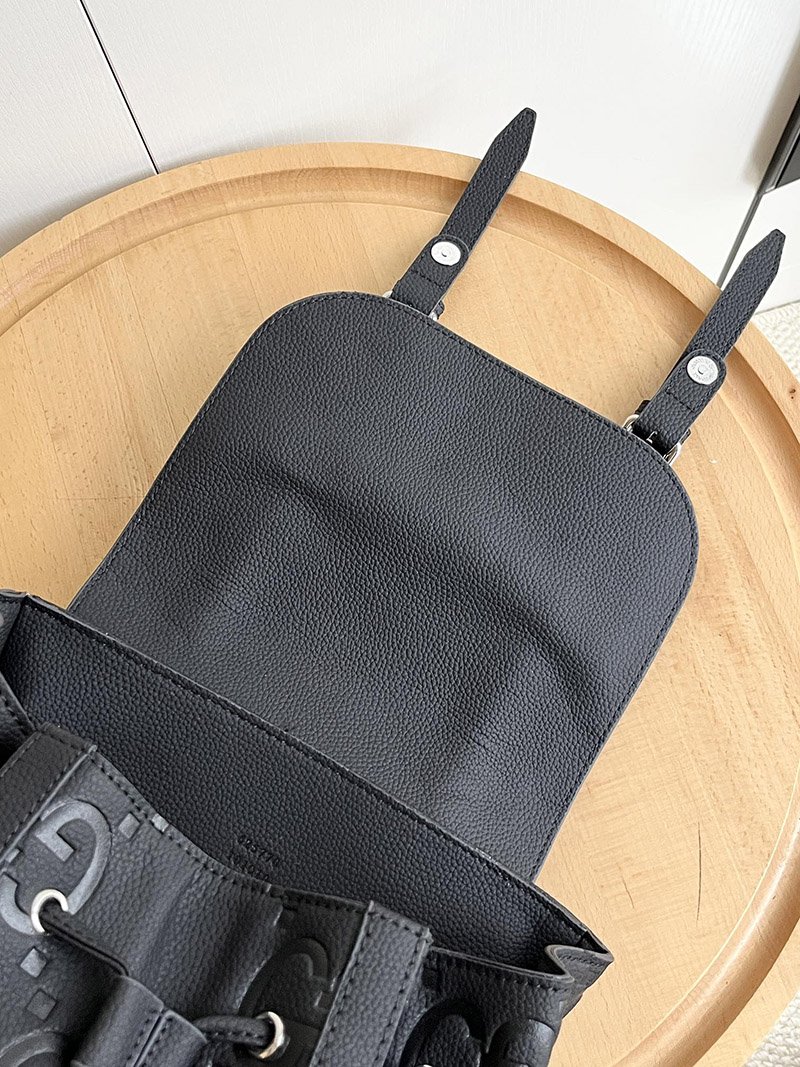 13.4″x16.1″x4.7″ Black Leather Backpack BB-921725