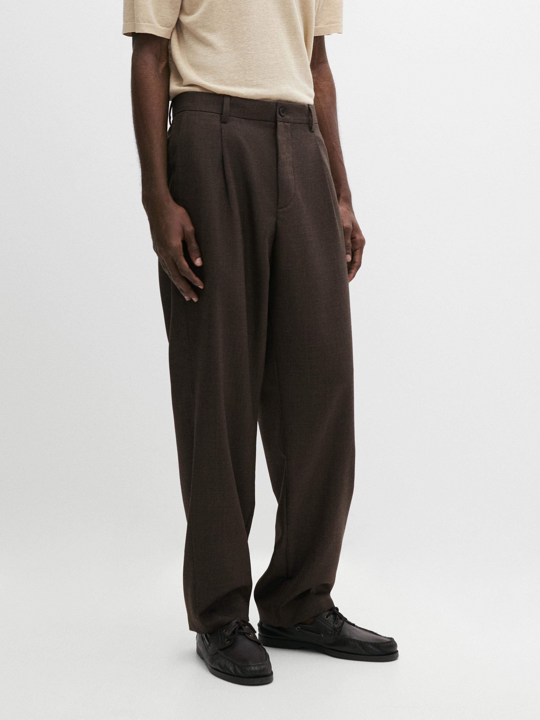 Pantalón pinzas lana