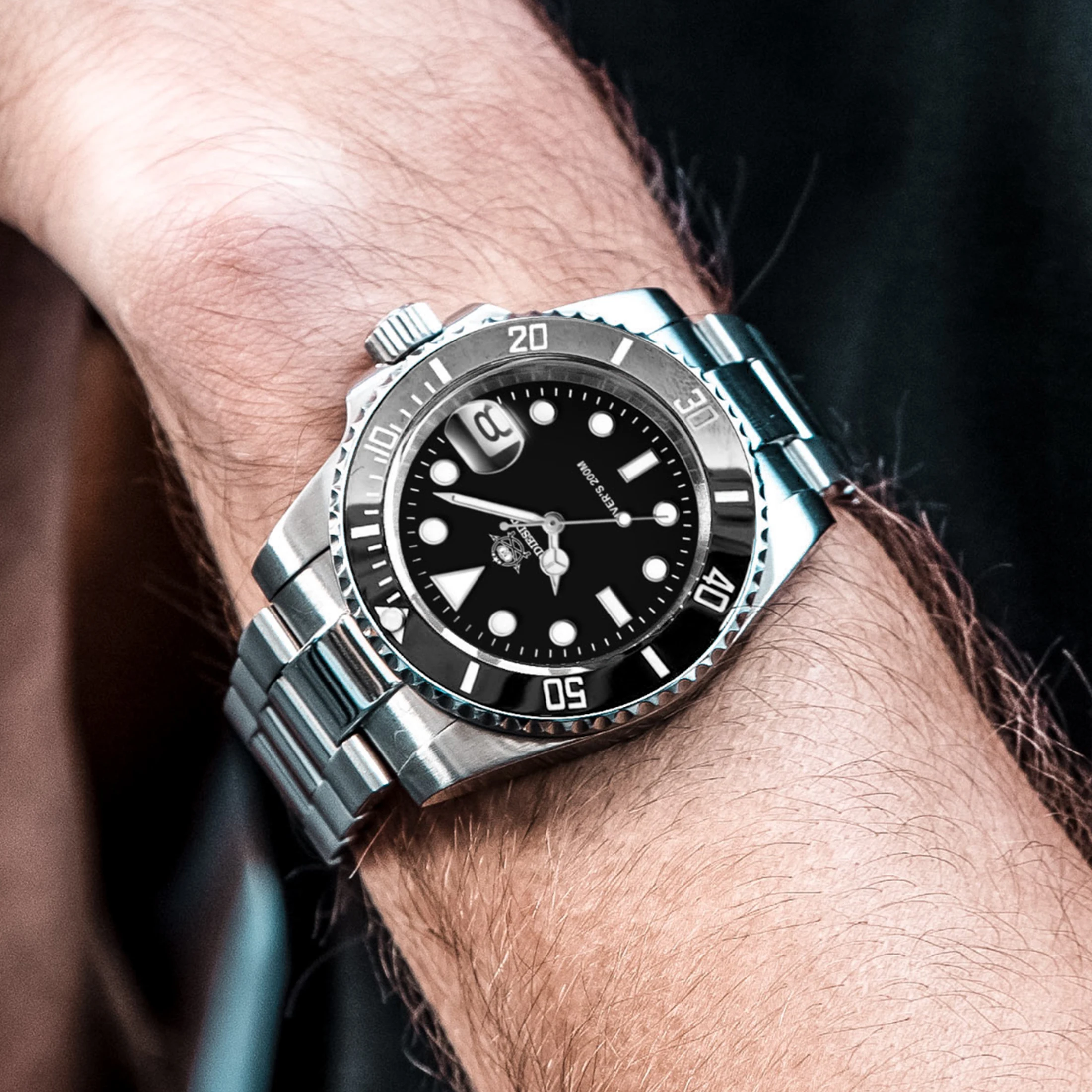 Hot Selling Luxury Men’s Diving Watch Steel BGW9 Luminous Ceramic Bezel 41mm 200M Waterproof Men’s Analog Watch MY-H3