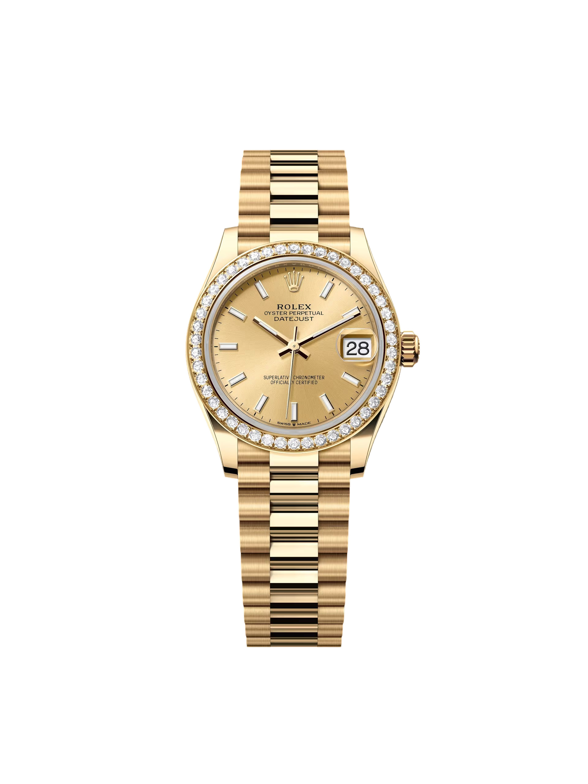 Rolex Datejust m278288RBR-0022 Champagne 31mm Dial President Bracelet Watch