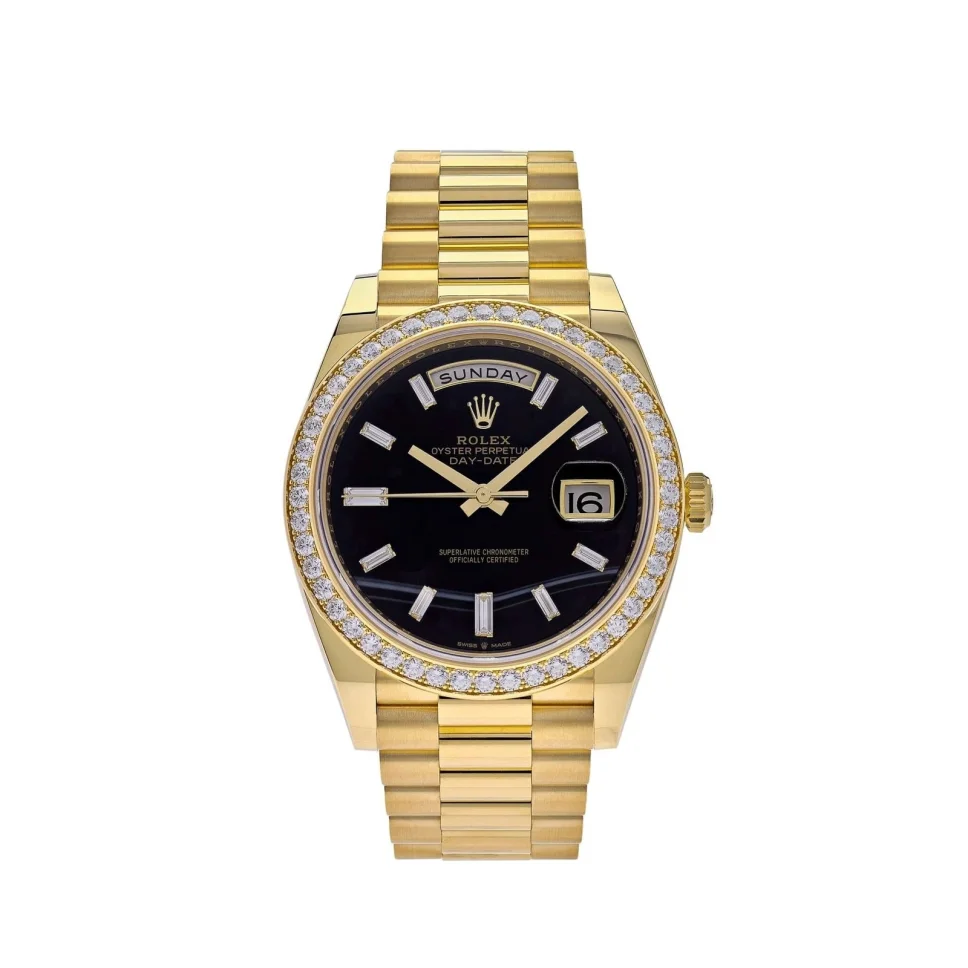 【SUPER CLONE】12A Rolex Day-Date 40mm Black Agate Dial 228348RBR-0039