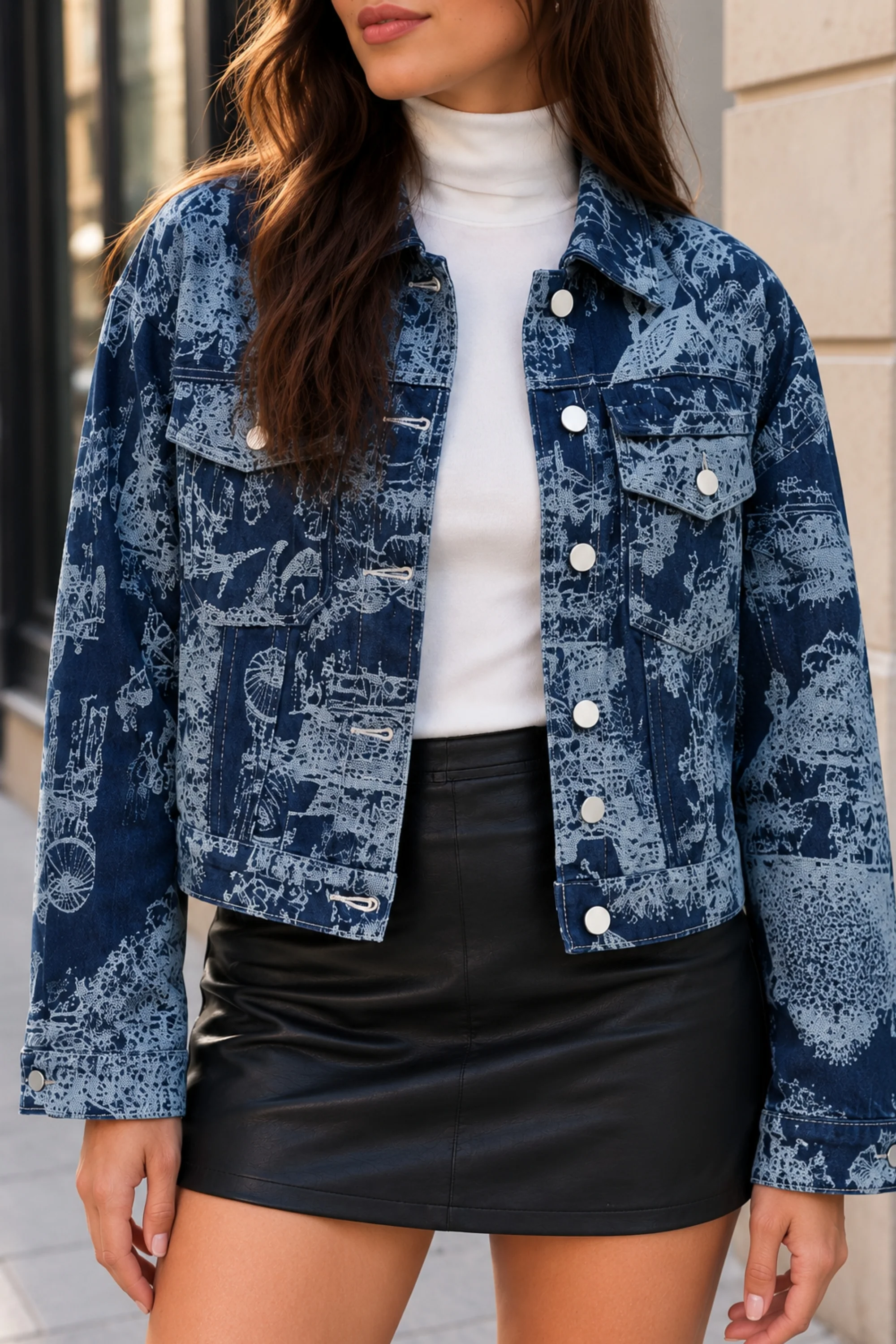 White Buttoned Denim Jacket