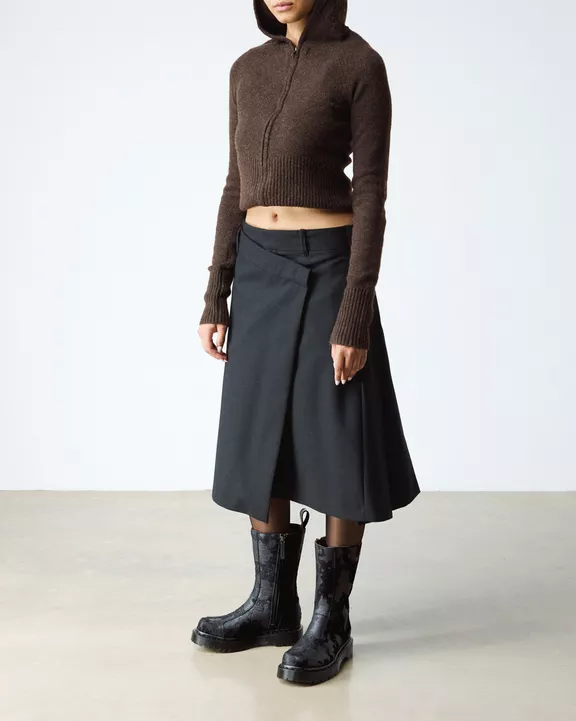 Rejena Hair On Croc Emboss Leather Boots