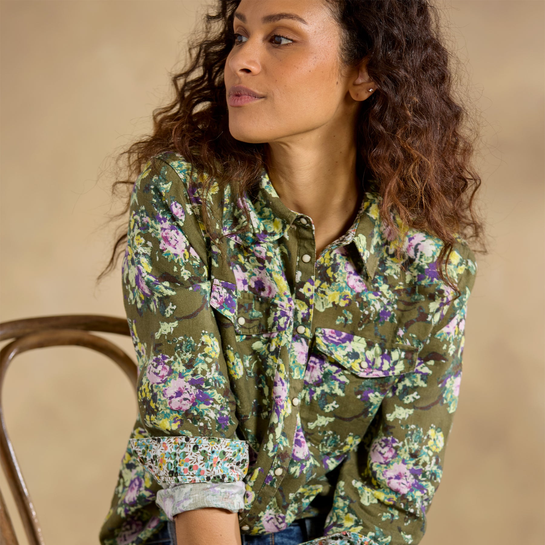 Willow Linen Floral Shirt, Petite