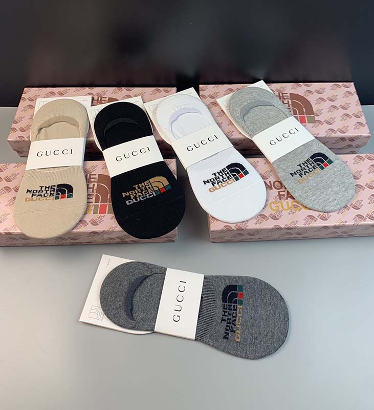 Set of 5 Pairs of Cotton Anti-bacterial Ankle Socks WZ-924000143