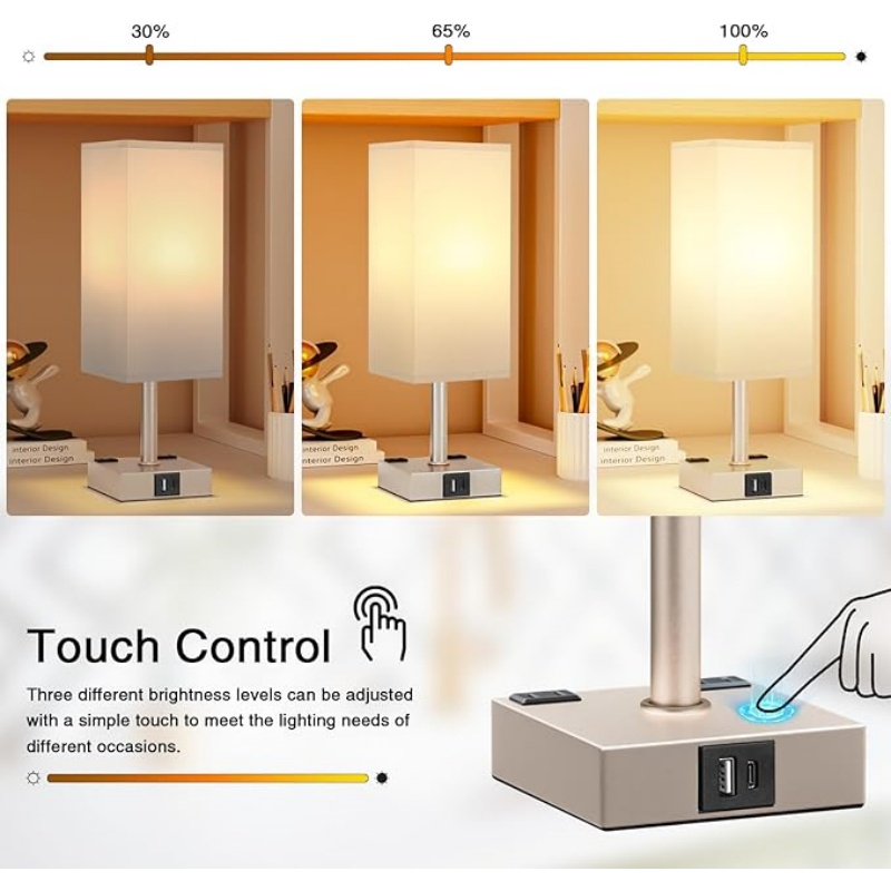 Brown Touch Table Lamp