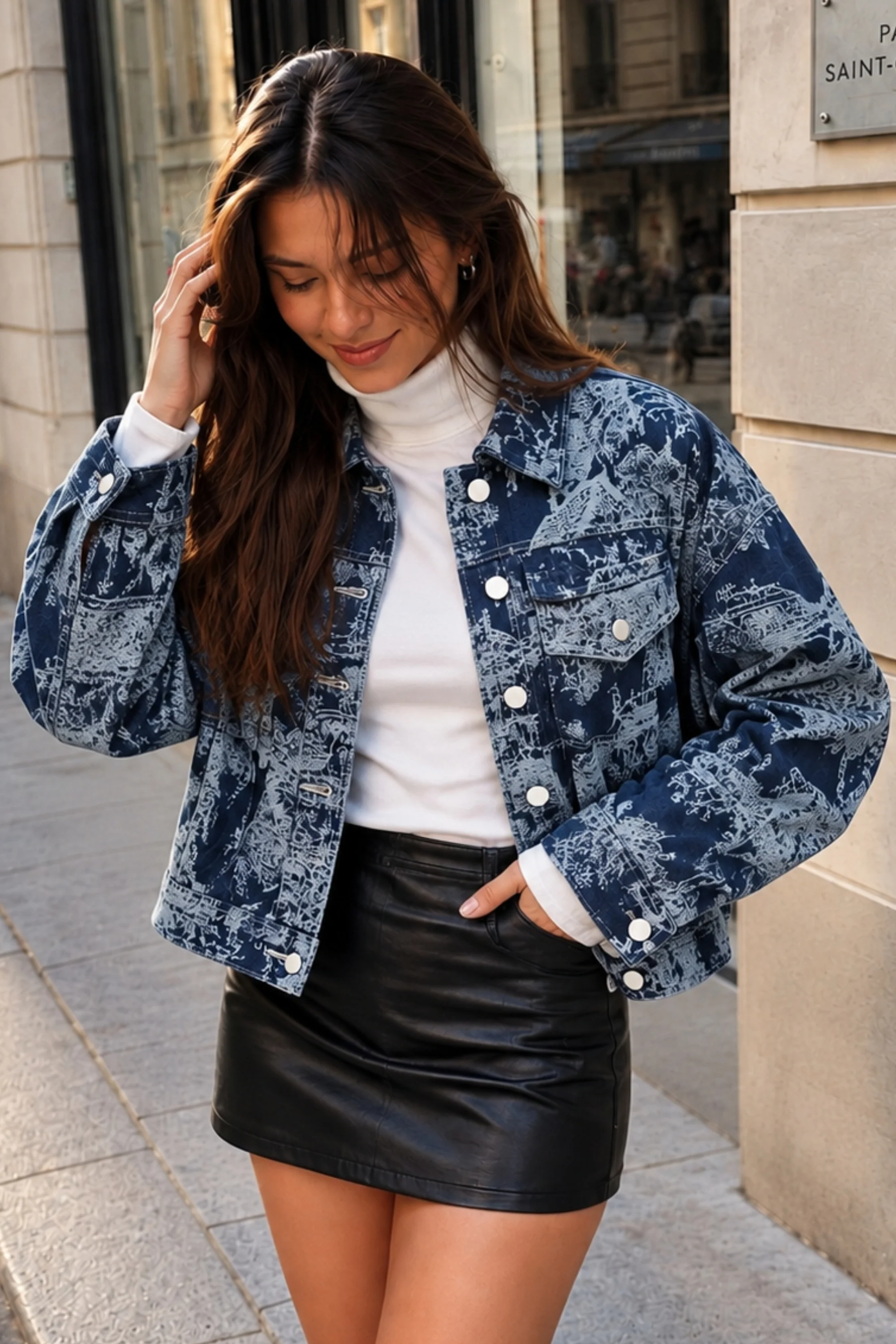 White Buttoned Denim Jacket