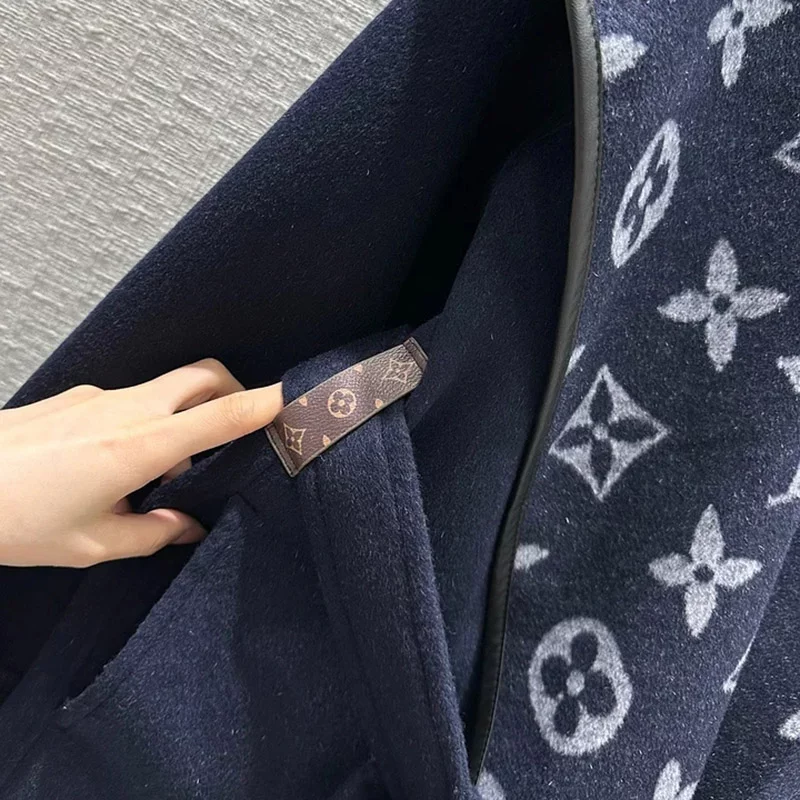 Full printed wrap style hooded woolen MY-93248