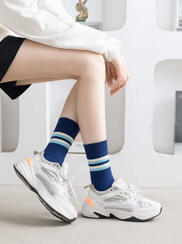 Set of 3 Pairs of Cotton Anti-bacterial Crew Socks WZ-924000156