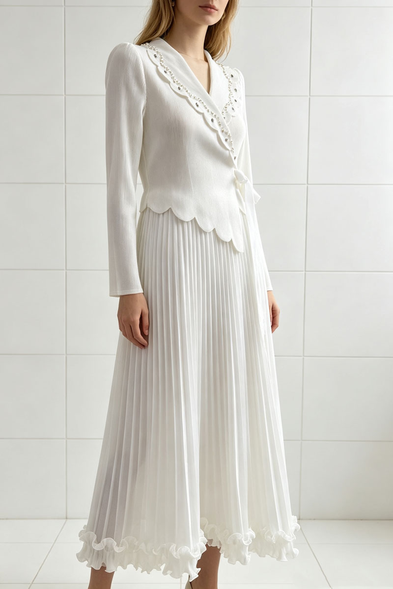 Loose wood ear business suit fashion dress for women