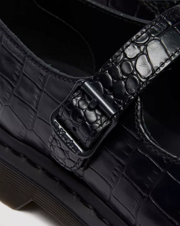 Elphie Mary Jane Emboss Leather Shoes