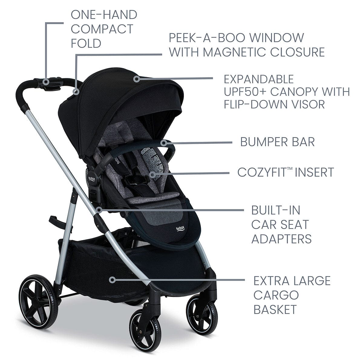 Britax Willow Grove SC Travel System - Pindot Onyx
