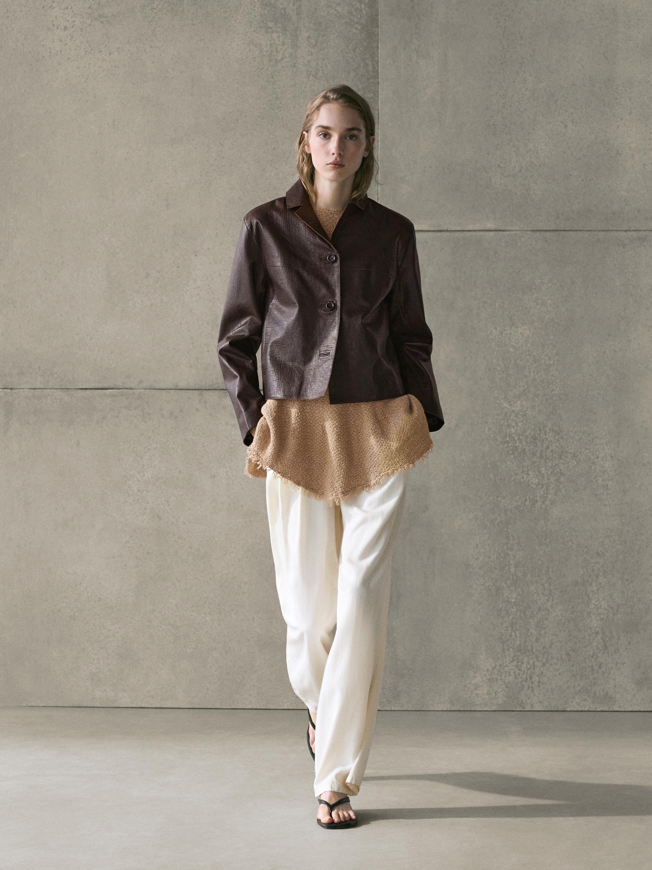 Chaqueta corta piel napa
