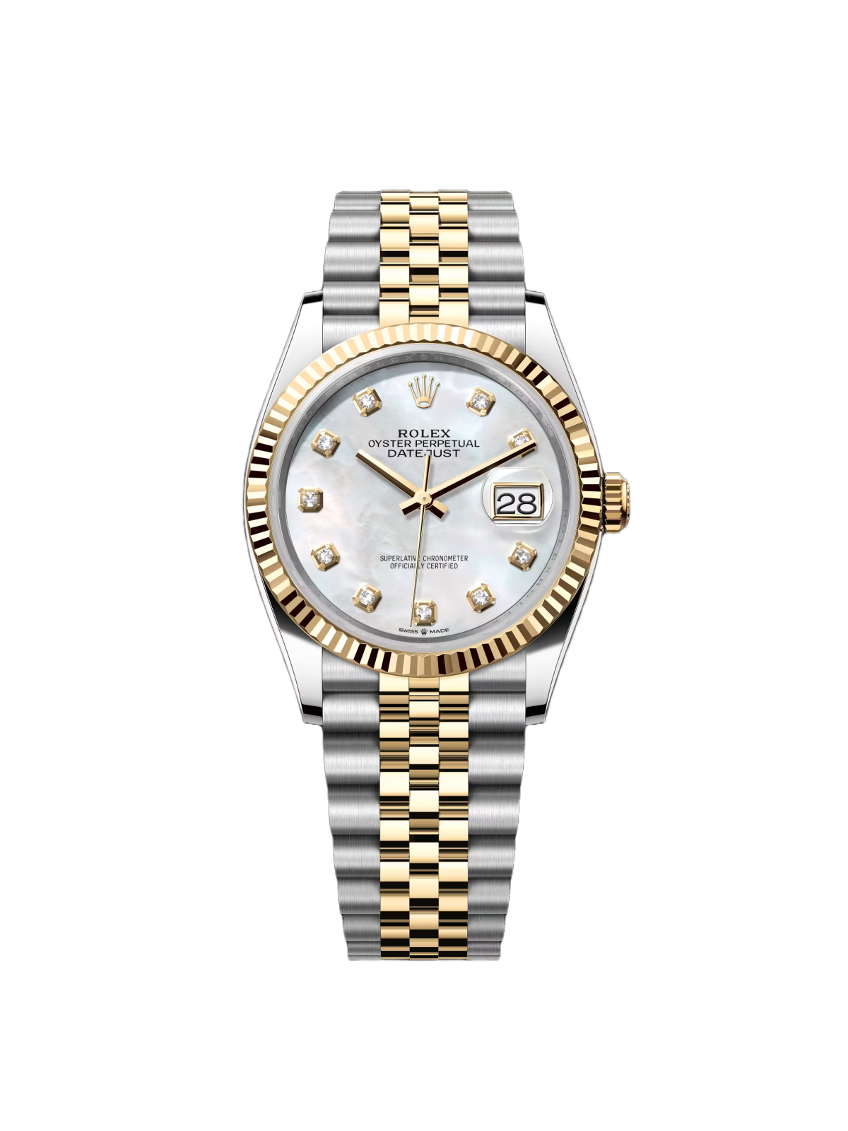 【Super Clone】RLX  Datejust 36mm 126233-0023 MOP Diamond Dial Jubilee Two-Tone Bracelet Watch