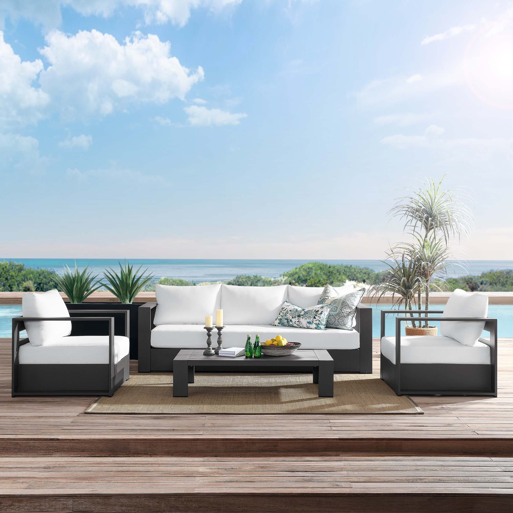 Tahoe Outdoor Aluminum 4-piece Conversation Set with Coffee Table